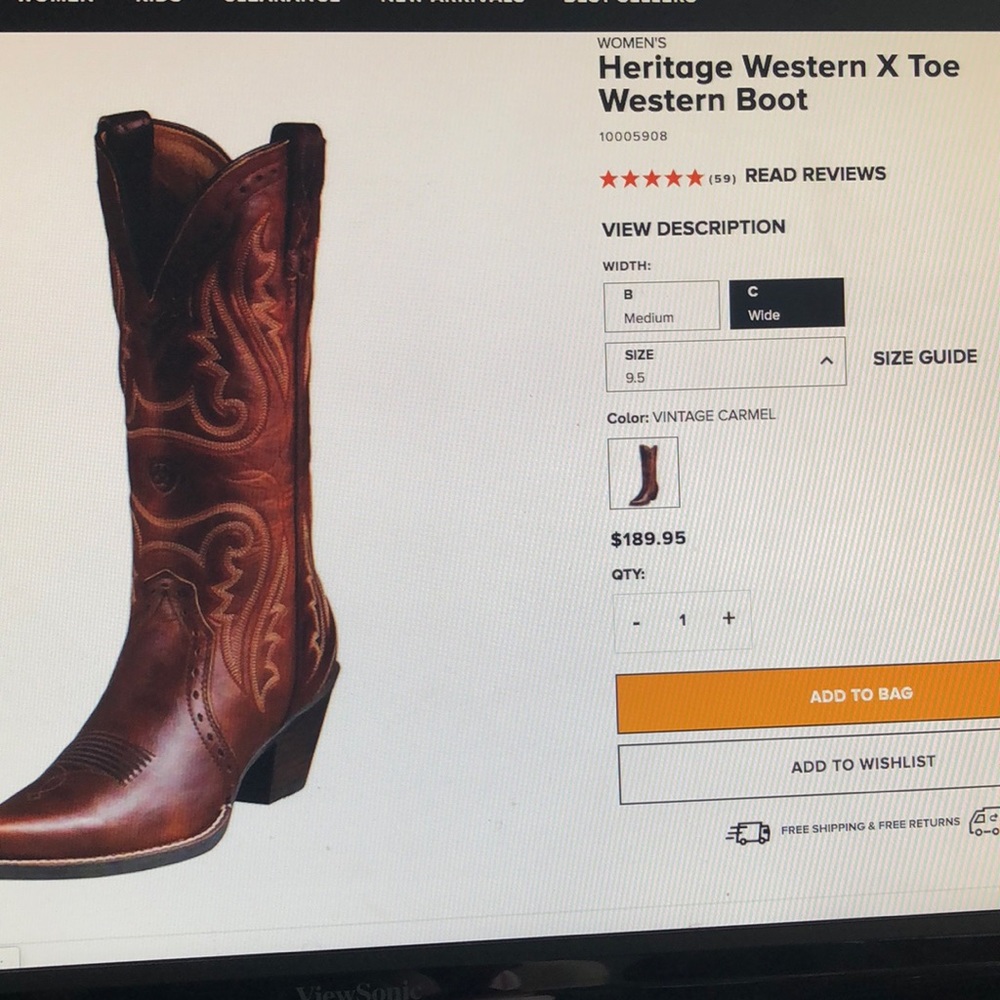Ariat Heritage Western X Toe Western Boot